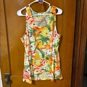 🌞22 - Palm Tree Tropical Print Sleeveless Top